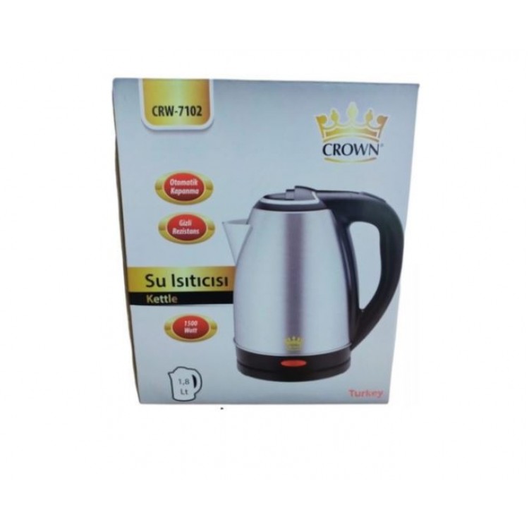 Crown CRW-7102 1.8 L Çelik Su Isıtıcı Kettle Crown CRW-7102 1.8 L Çelik Su Isıtıcı Kettle