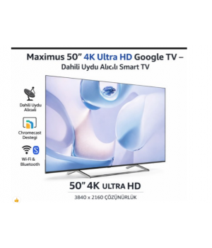 Maximus UHA 50 M9P 4K Ultra HD 50" 127 Ekran Uydu Alıcılı Google Smart LED TV